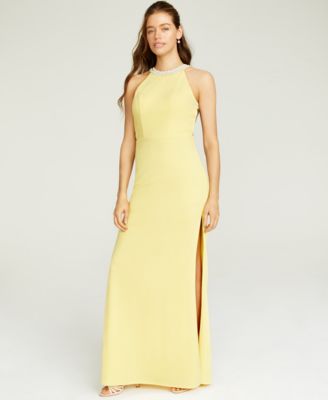 macys yellow prom dress