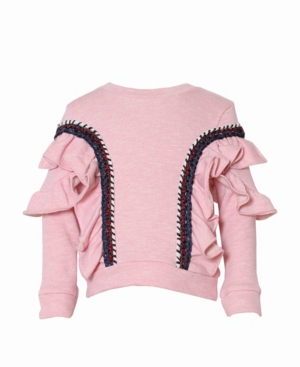 image of Kinderkind Toddler, Little, and Big Girls Ruffle Pullover