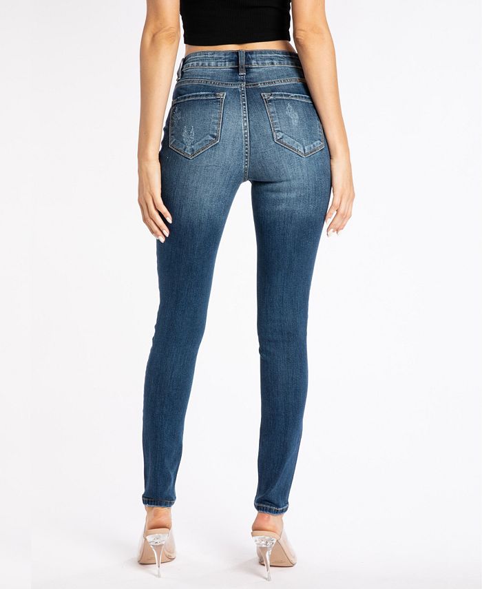 Kan Can 11 Inch High Rise Button Skinny Denim main image 0