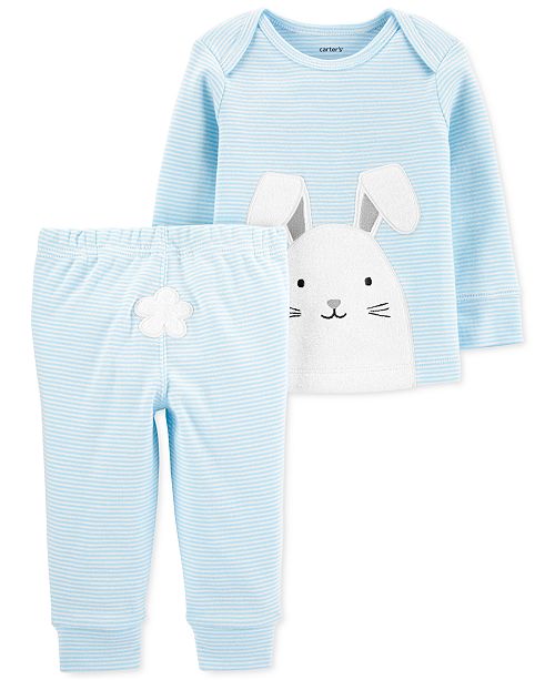 Carter S Baby Boys 2 Pc Cotton Bunny T Shirt Pants Set