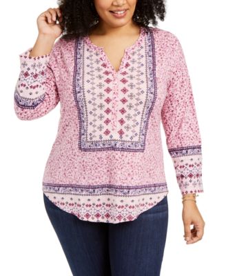 macy's style & co plus size tops