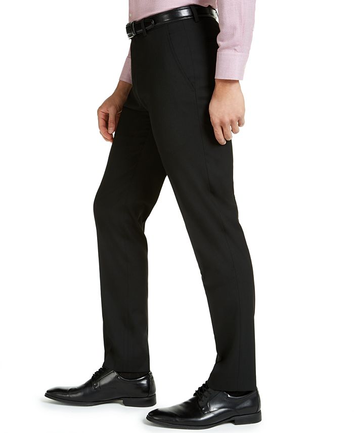 Alfani Men's SlimFit Stretch Black Solid Suit Pants, Created For Macy