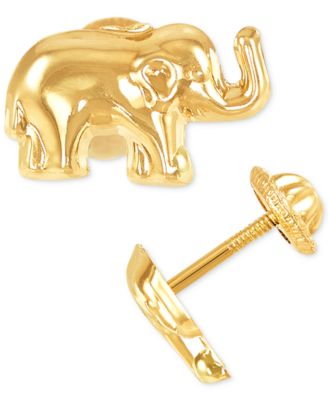 Macy's Elephant Stud Earrings in 10k Gold & Reviews - Earrings - Jewelry &  Watches - Macy's