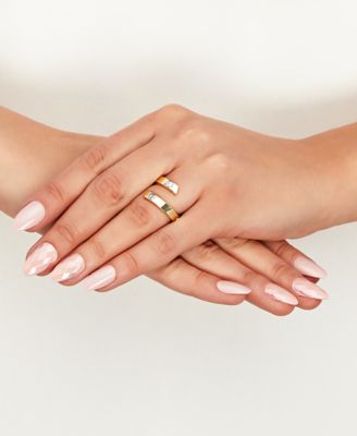 Rivet Coil Statement Ring in 10k Gold & White Gold