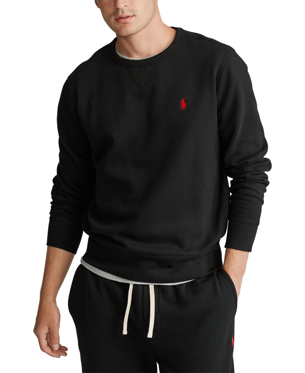 Polo Ralph Lauren Polo Pony Crew-neck Sweatshirt Clothing In Polo Black