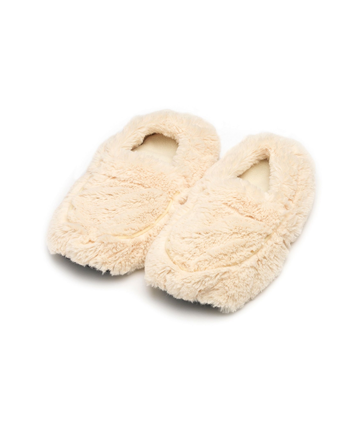 Warmies Microwavable Soothing Scented Faux Fur Slippers In Beige
