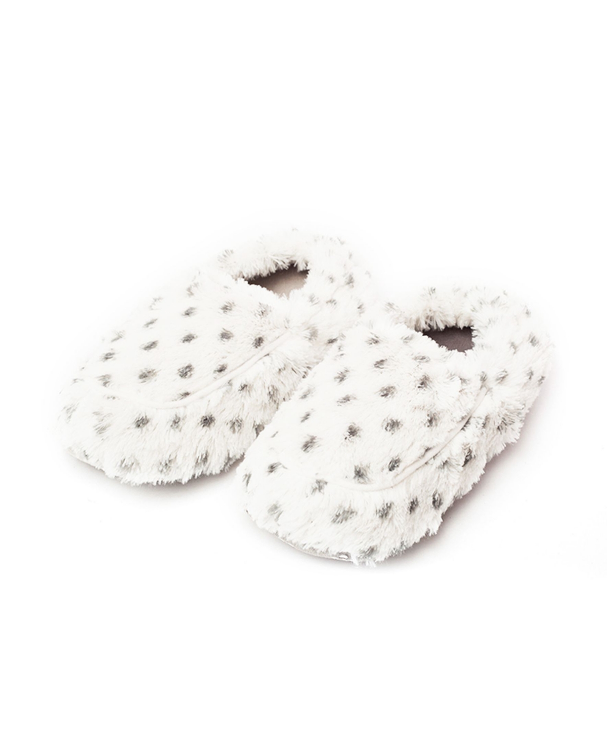 Warmies Microwavable Soothing Scented Faux Fur Slippers In Snowy Polka Dot