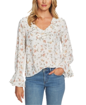 image of CeCe Ruffled V-Neck Blouse