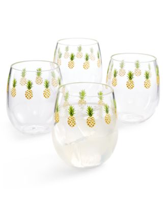 Martha Stewart Collection - So-Cal Stemless Wine Glasses, Set of 4
