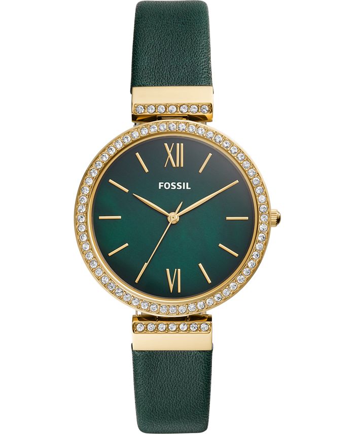 Fossil Women s Madeline Green Leather Strap Watch 38mm Macy s