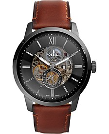 Men's Automatic Townsman Amber Leather Strap Watch 48mm 