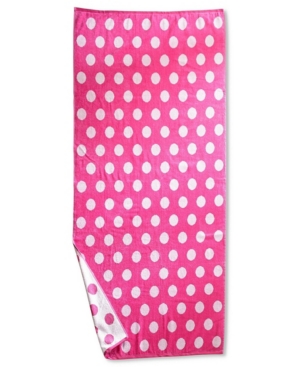 Superior Polka Dot Oversized Beach Towel, One Size In Pink