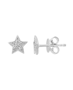 image of Effy Star Diamond (1/6 ct. t.w.) Stud Earrings in Sterling Silver