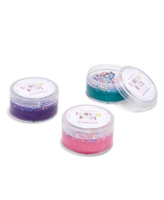 Two's Company - Magi-cool Putty 24 Pc Popping Rainbow Beads and Glitter Scented Putty Un Includes 3 Colors: Fuchsia, Teal, Pink mold it, twist it, stretch it, bounce it - Putty/Plastic
