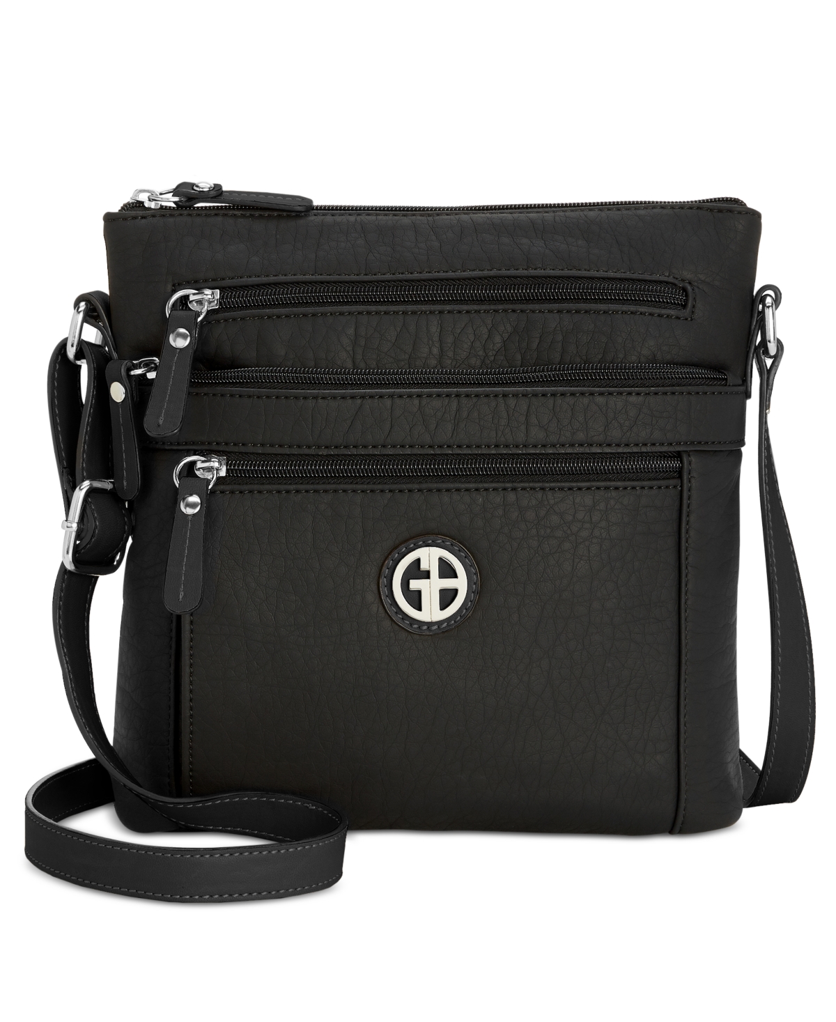 Pebble Crossbody, Exclusively at Macy's - Black/Black/Silver