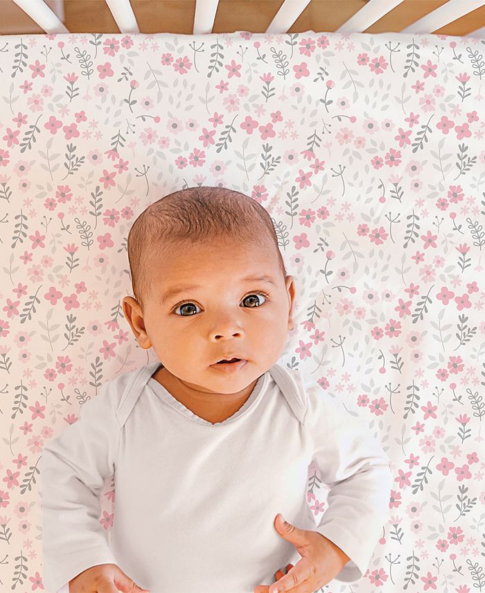 The Peanutshell PS by Pink Floral Crib Sheet 2Pack Macy's