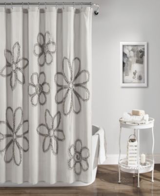 Ruffle Flower Shower Curtain, 72" x 72"