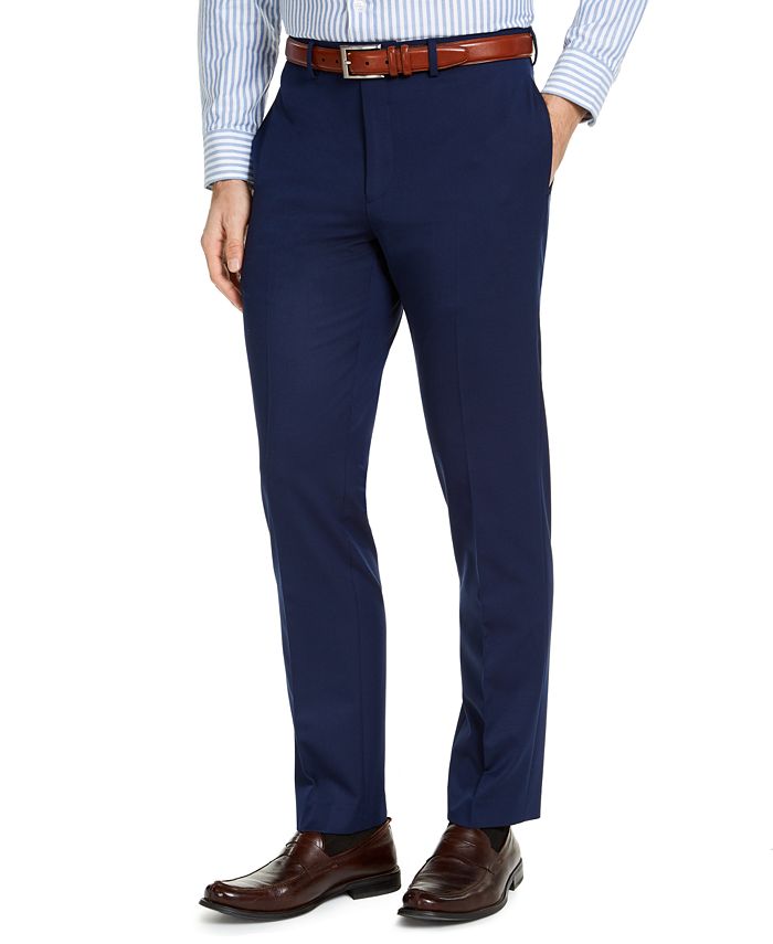 Van Heusen Men's Slim-Fit Stretch Bright Navy Blue Solid Suit - Macy's