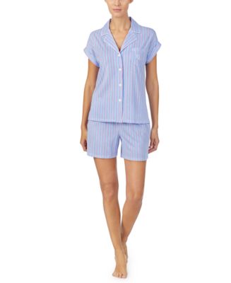 Lauren Ralph Lauren Short Sleeve Drop Shoulder Boxer Shorts Pajama Set ...