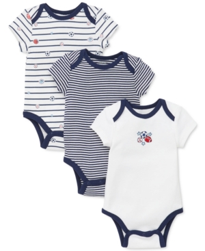 Little Me Baby Boys 3-Pack Cotton Sports Star Bodysuits