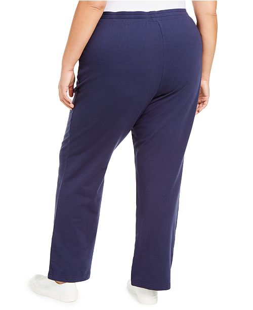 Karen Scott Plus Size French Terry Pants, Created for Macy's & Reviews ...