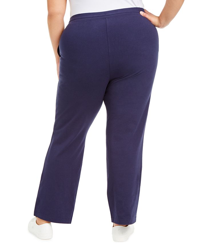 Karen Scott Plus Size Knit Drawstring Pants, Created for Macy's & Reviews - Pants & Capris