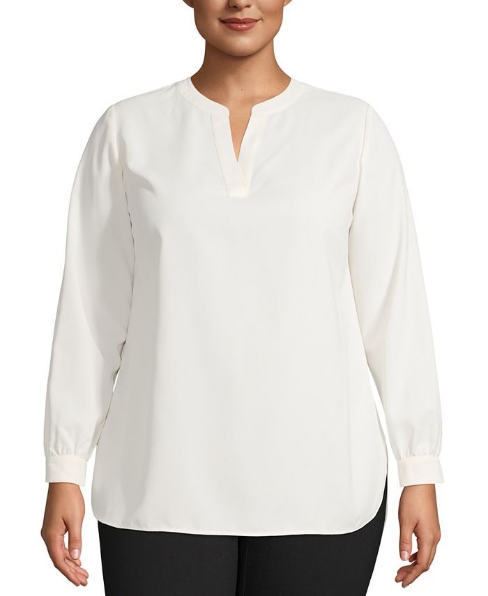 plus size split neck tunic