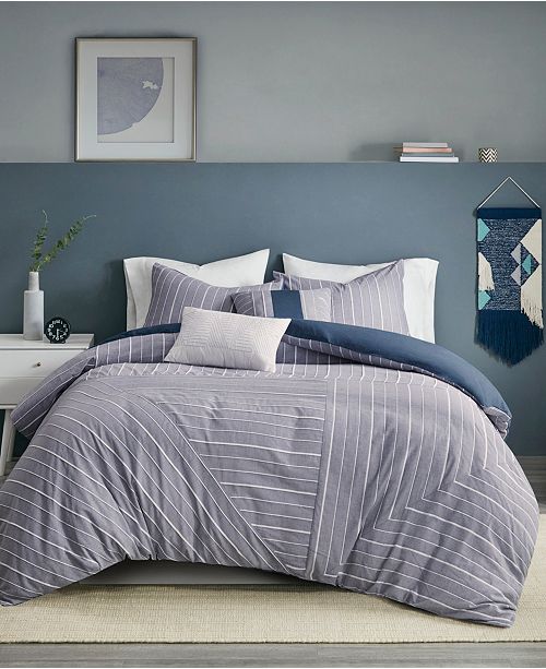 Urban Habitat Bergen Stripe 5 Piece King Cal King Duvet Cover Set