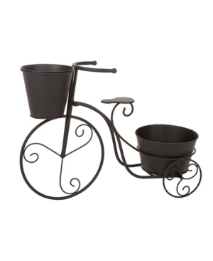 Glitzhome Metal Bicycle Planter In Black