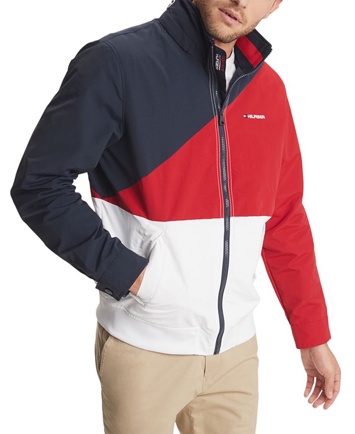 Tommy Hilfiger Men's Tate Colorblocked Yacht Jacket with Zip-Out Hood ...