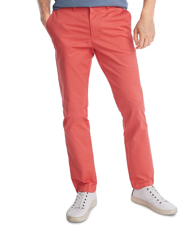 Tommy Hilfiger Men's TH Flex Stretch Slim-Fit Chino Pants, Created for ...