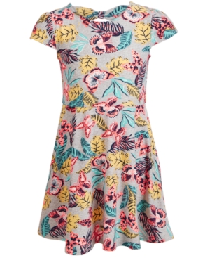 Toddler Girls Short Sleeve All Over Print Dress