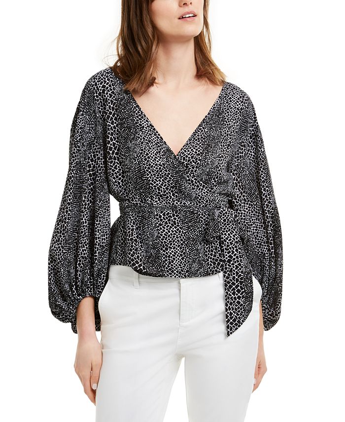 tie waist wrap shirt