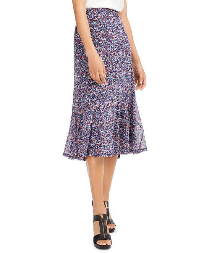Michael Kors Dainty Blooms Seamed Skirt - Macy's