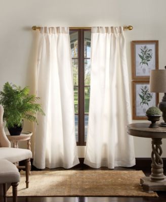 Martha Stewart Collection - Martha Stewart Faux Silk 30" x 84" Pinch Pleat Curtain Set