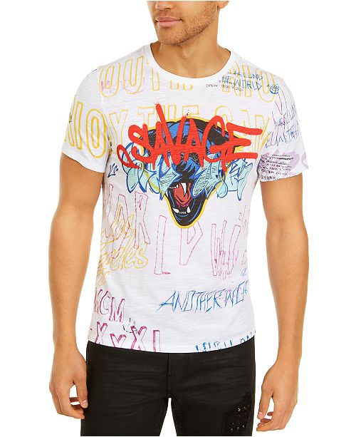 Guess Men S Savage Graffiti T Shirt Reviews T Shirts Macy S