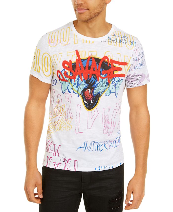 GUESS Men's Savage Graffiti T-Shirt - Macy's