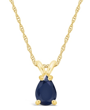 image of Sapphire (9/10 ct. t.w.) Pendant Necklace in 14k Yellow Gold