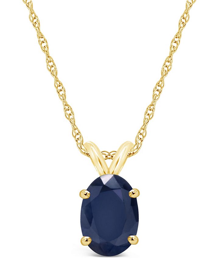 Macy's - Sapphire (1 ct. t.w.) Pendant Necklace in 14k Yellow Gold