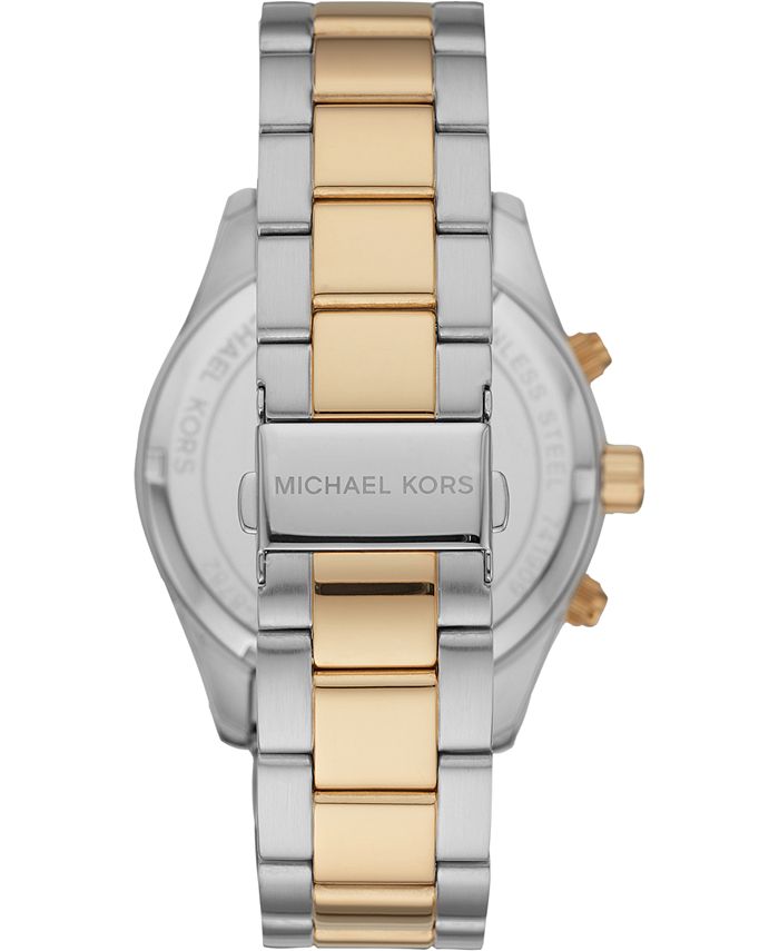 Michael Kors Men's Chronograph Layton Two-Tone Stainless Steel Bracelet ...