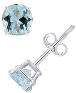 image of Aquamarine (3/4 ct. t.w.) Stud Earrings in 14K White or Yellow Gold