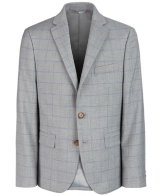 Lauren Ralph Lauren - Big Boys Classic-Fit Gray Windowpane Suit Jacket