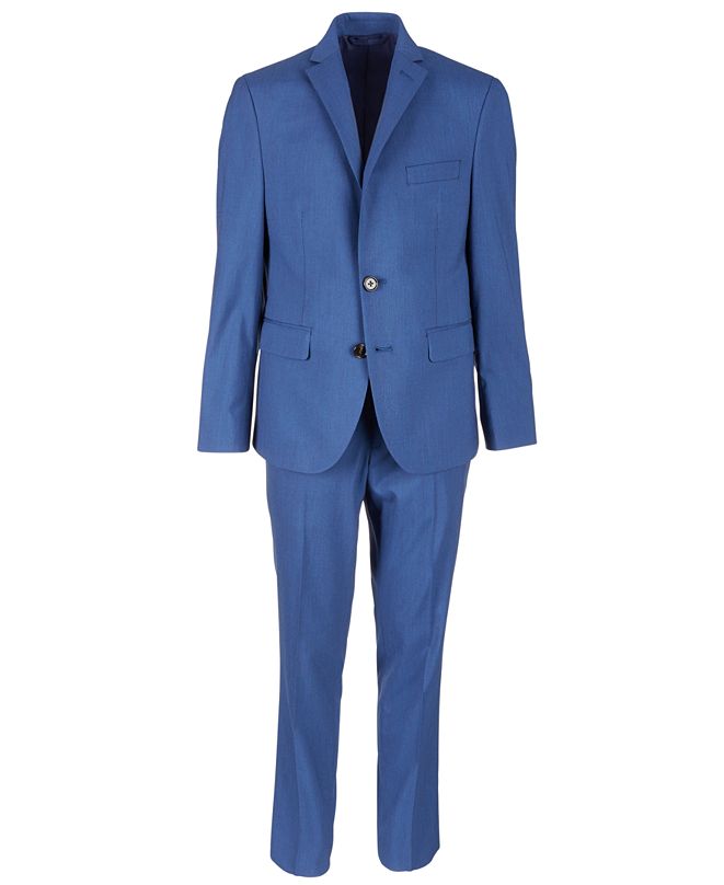 Lauren Ralph Lauren Big Boys Classic-Fit Blue Textured Suit Separates ...