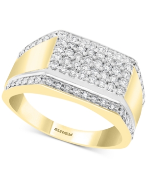 image of Effy Men-s Diamond Cluster Ring (7/8 ct. t.w.) in 14k Gold & White Gold