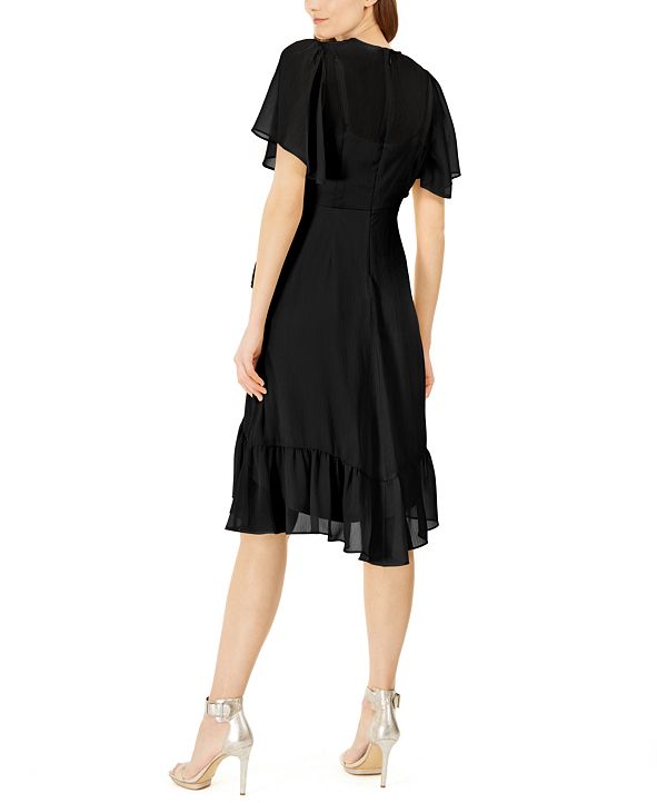 Celavie 2382 Short High Low Chiffon Dress Strapless Includes Belt