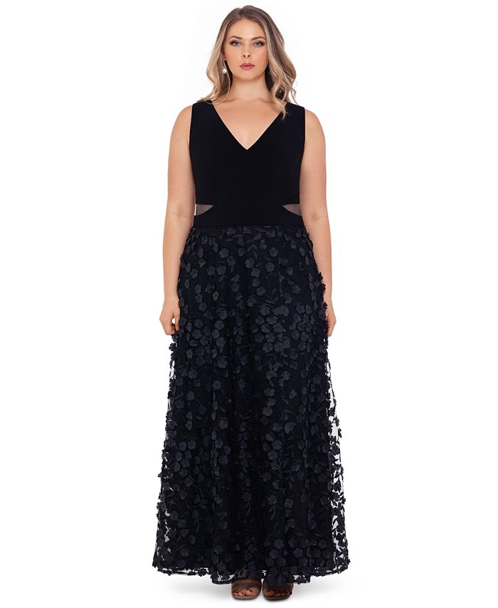 XSCAPE Plus Size 3DFlowerSkirt Gown & Reviews Dresses Plus Sizes