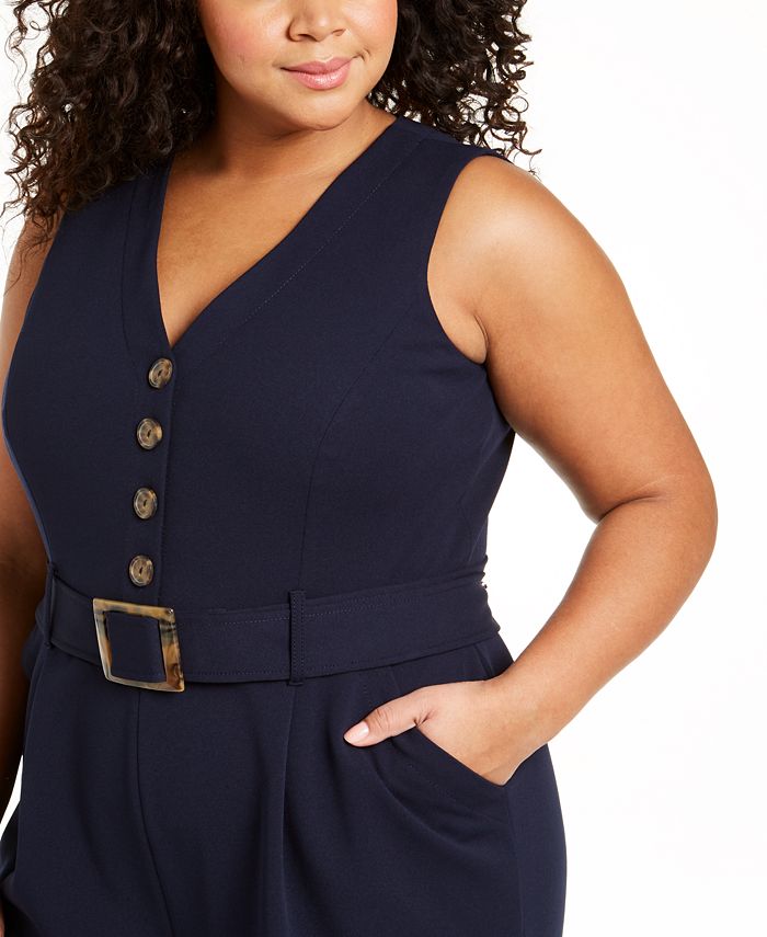 Calvin Klein Plus Size Cropped Jumpsuit Macy's