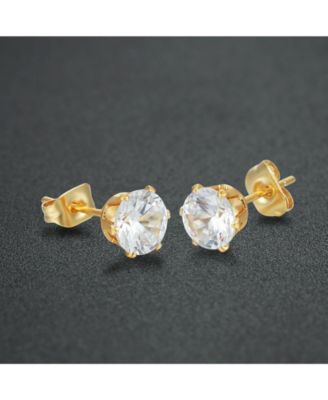 Stainless Steel 18K Micron Gold Plated Stud Earrings