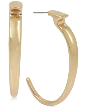 image of Robert Lee Morris Soho Gold-Tone Sculptural Skinny Hoop Earrings