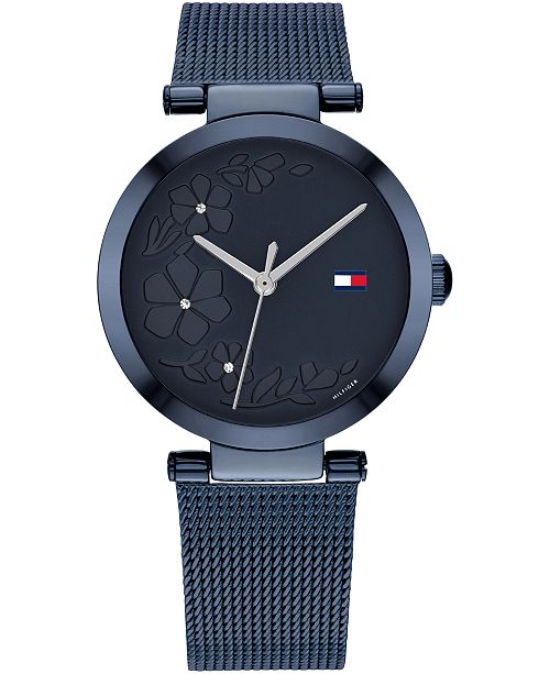 Tommy Hilfiger Women S Blue Stainless Steel Mesh Bracelet Watch 32mm Created For Macy S Reviews Watches Jewelry Watches Macy S